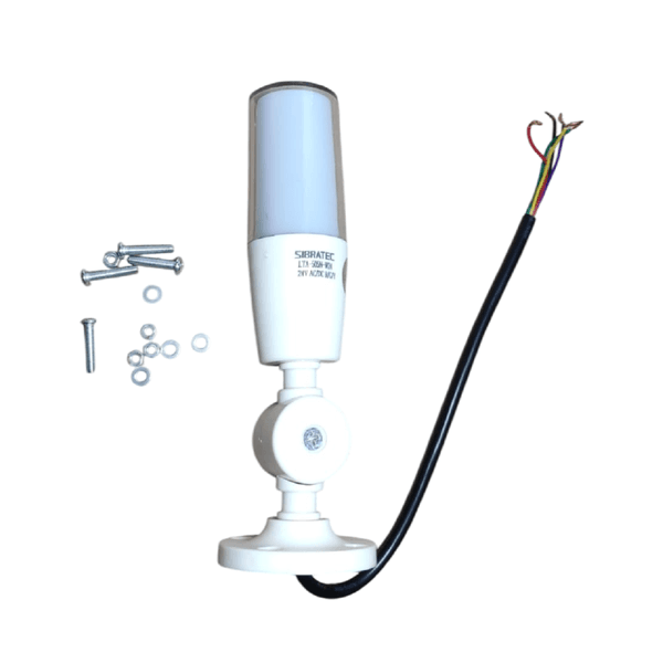 Torre Sinalizadora Led 24V Vermelho/Laranja/Verde + Buzzer