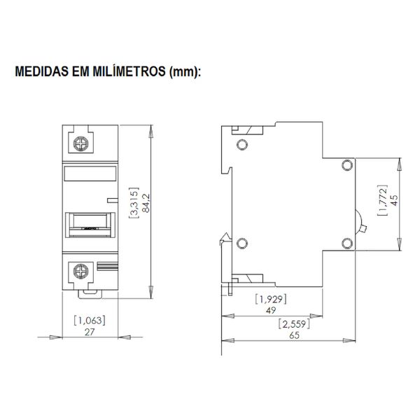 Disjuntor Unipolar Weg Din 70a 3ka Curva C MDW-C70