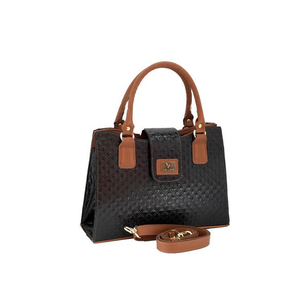 BOLSA LUXO FEMININA VERNIZ PRETA -VINLENE