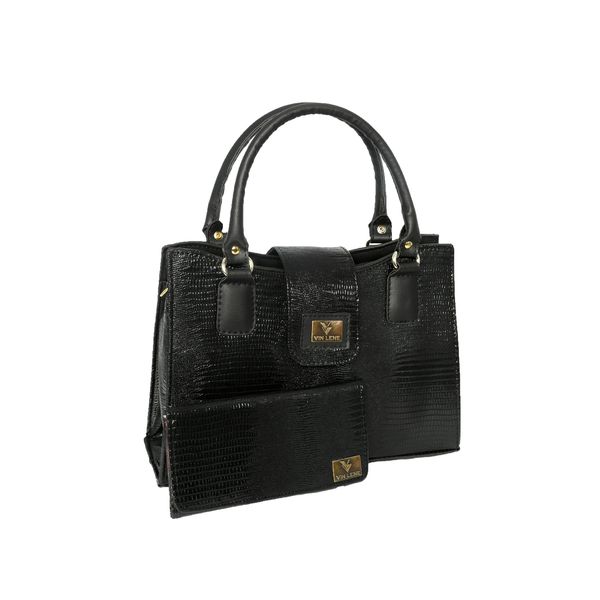 kIT BOLSA FEMININA ESTILO PASTA PRETA VERNIZ+ UMA CARTEIRA-VINLENE ( A CARTEIRA ELA É TRABALHADA)