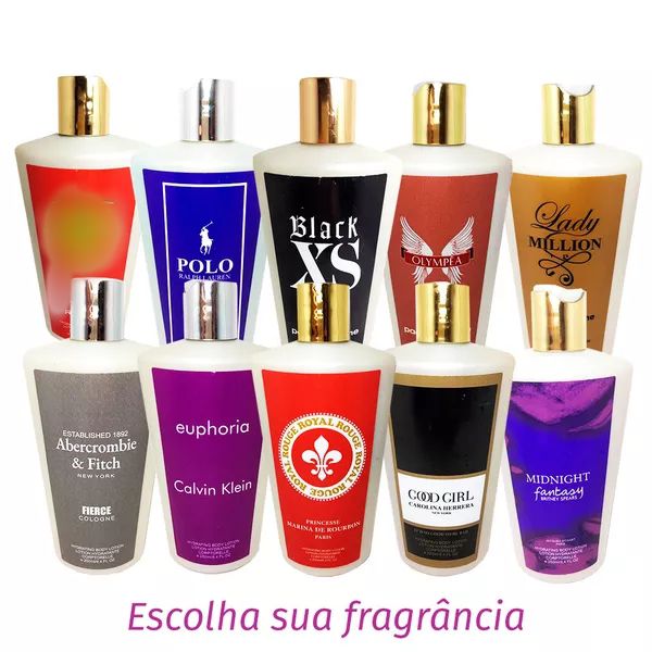 kit "10" cremes Hidratante Corporal perfumes grandes grifes 250ml