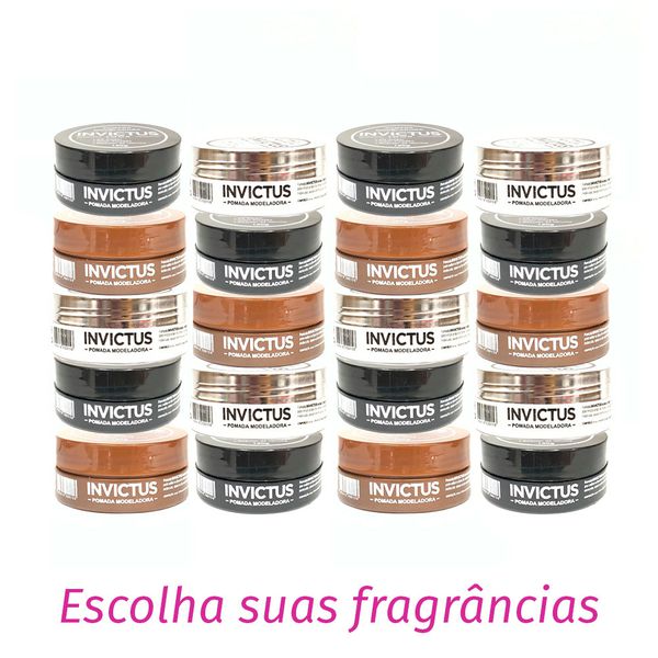 Kit "20" Pomada Modeladora Invictus Look 120g ou Ricco Barber 150g