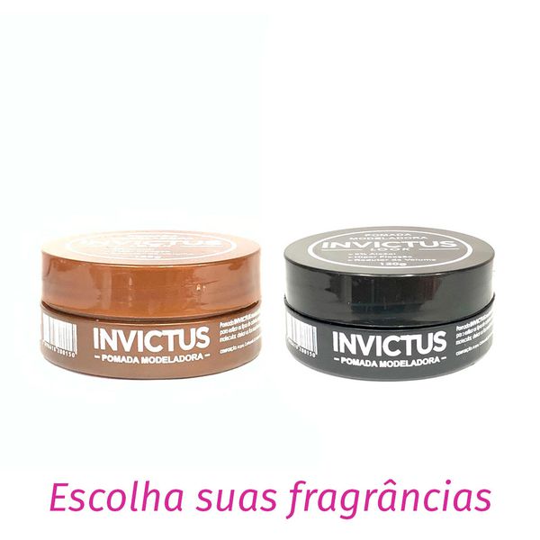 Kit "2" Pomada Modeladora Invictus Look 120g ou Ricco Barber 150g