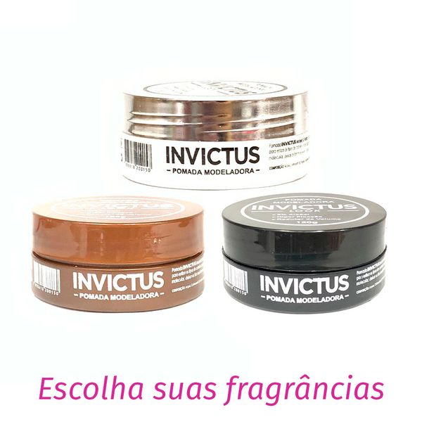 Kit "3" Pomada Modeladora Invictus Look 120g ou Ricco Barber 150g