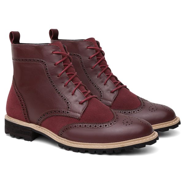 Coturno Couro Violanta Duda Vinho