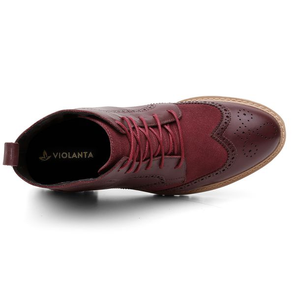 Coturno Couro Violanta Duda Vinho