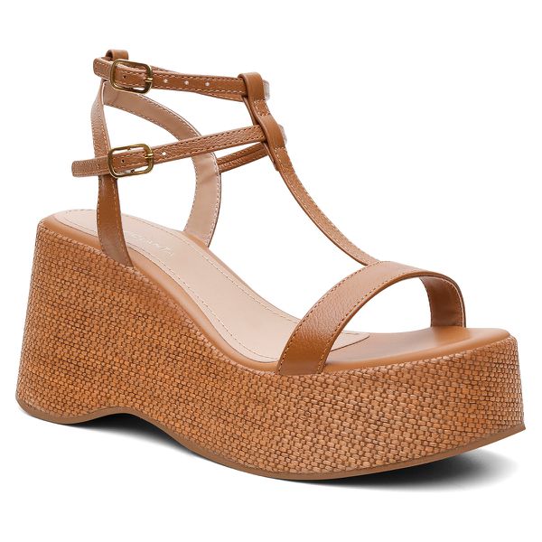 Sandália Violanta Couro Nati Caramelo