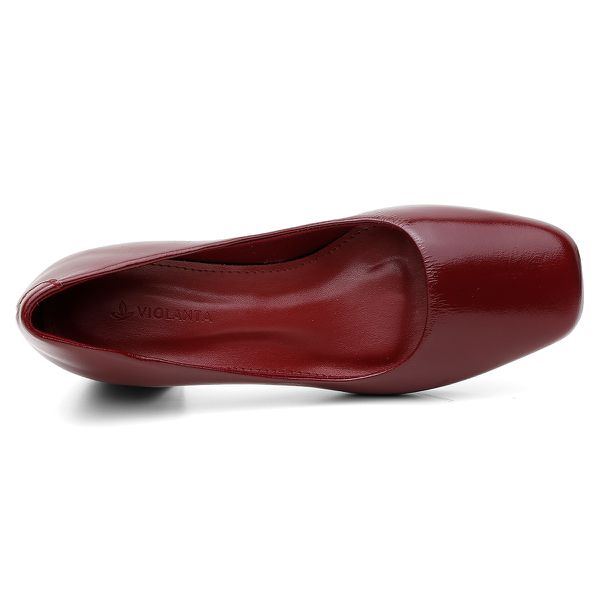 SCARPIN COURO VIOLANTA DIANA MARSALA | Violanta Calçados Femininos