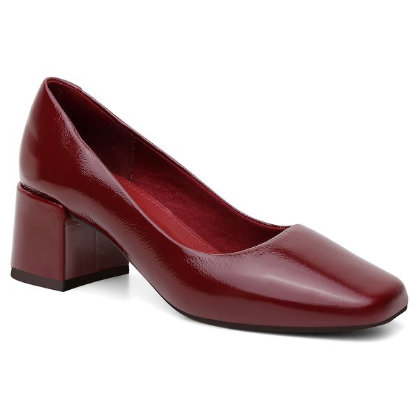 SCARPIN COURO VIOLANTA DIANA MARSALA | Violanta Calçados Femininos