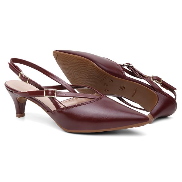 SLINGBACK VIOLANTA LUCIA MARSALA | Violanta Calçados Femininos