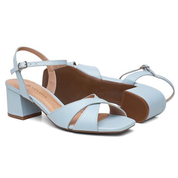 Sandália Violanta Couro Pietra Azul