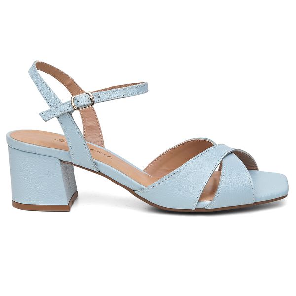 Sandália Violanta Couro Pietra Azul