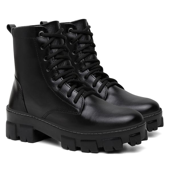 BOTA COTURNO FEMININA TRATORADA BLOGUEIRA VITIELLO PRETO