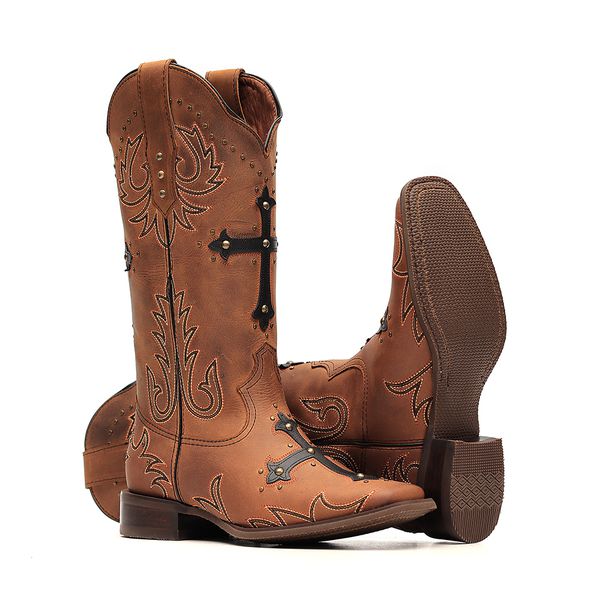 Bota Feminina - Dallas Tabaco | Fóssil Preto - Nevada - Vimar Boots - 13151-A-VR
