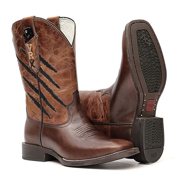 Bota Masculina - Texas Café / Fóssil Caseína Caramelo - Vimar Boots - 81300-B-VR