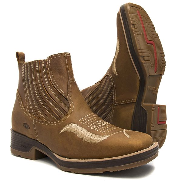 Botina Masculina - Dallas Bambu - Roper - Bico Quadrado - Cano Curto - Solado Strong Shock - Vimar Boots - 82088-A-VR