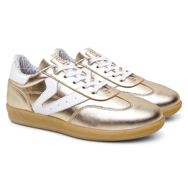 Tênis Feminino Em Couro Vittal Estela Dourado