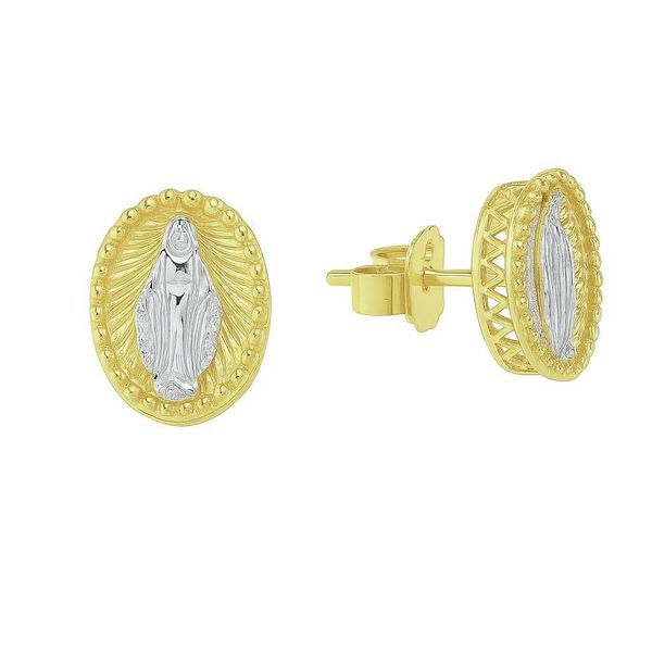 Brinco N. Senhora das Graças em Ouro 18K Amarelo e Branco