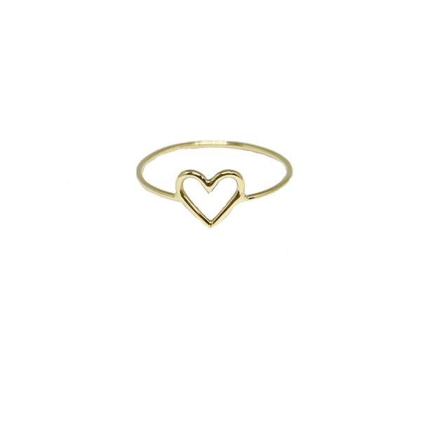 Anel Coração em Ouro 18k - Tamanho Pequeno