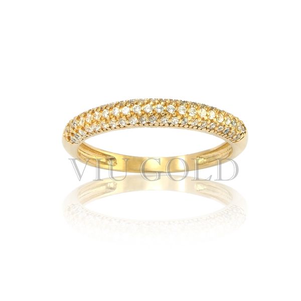  Anel em ouro 18k amarelo com Diamante sintético