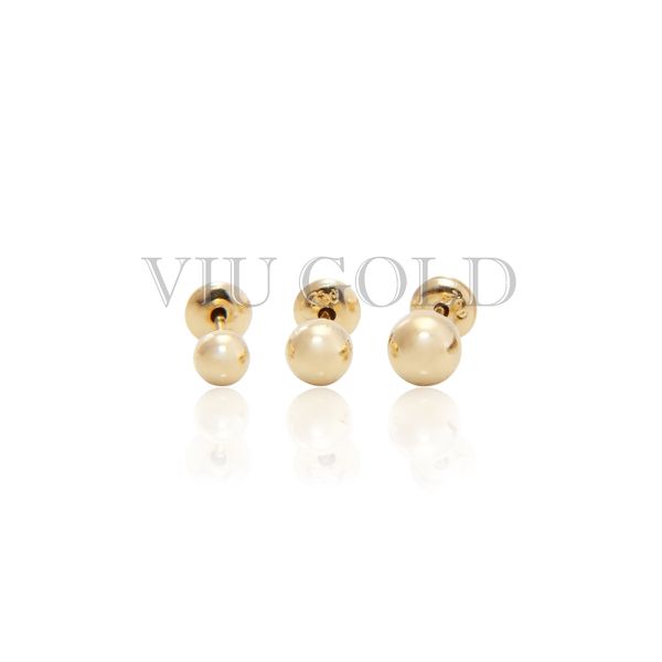 Brinco Bola em Ouro 18k Amarelo de 3.0mm com Tarraxa Baby