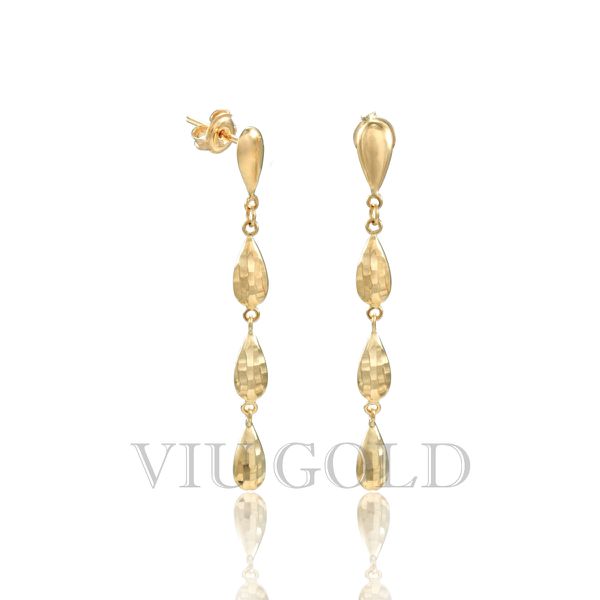 Brinco de gotas penduradas em ouro 18K amarelo