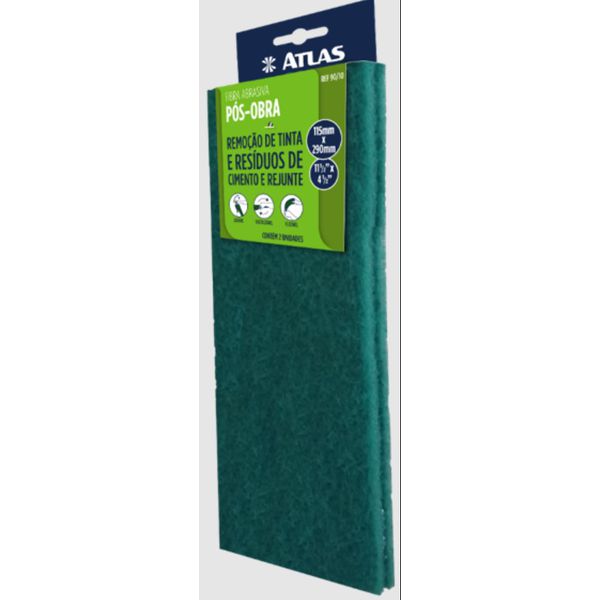 FIBRA ABRASIVA PÓS-OBRA 115MMX290MM AT95/40 2UNIDADES - ATLAS 
