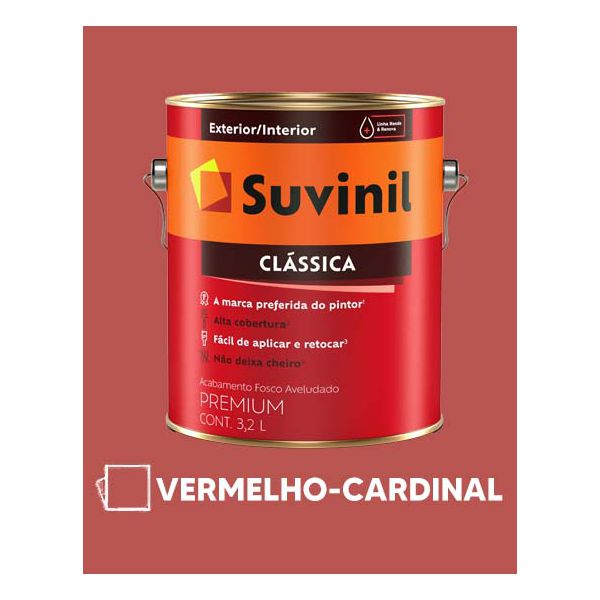 Tinta Clássica Suvinil - Vermelho-cardinal