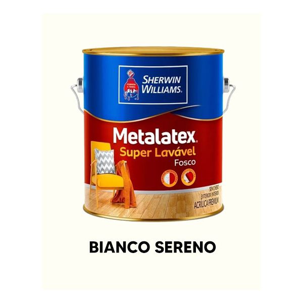 TINTA SUPER LAVÁVEL METALATEX - BIANCO SERENO