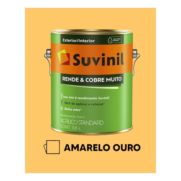 Tinta Rende e Cobre Muito Suvinil - Amarelo Ouro