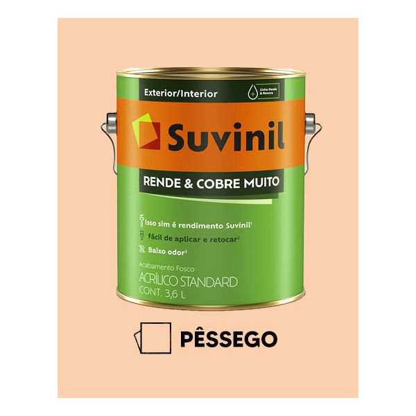 Tinta Rende e Cobre Muito Suvinil - Pêssego