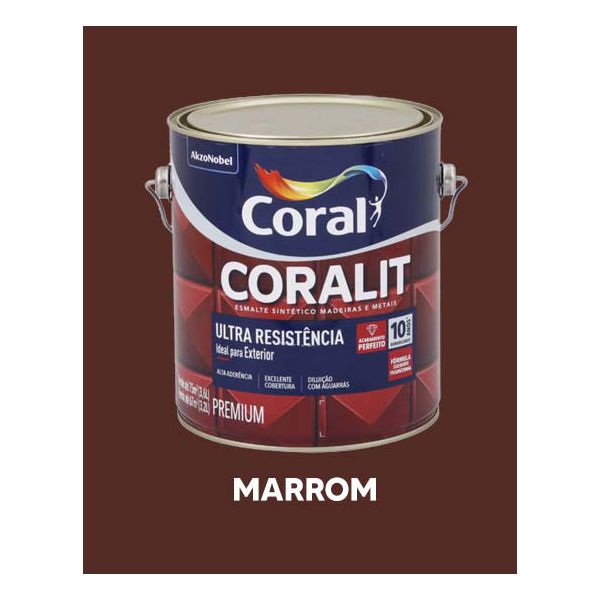 Esmalte Sintético Brilhante Coralit - Marrom