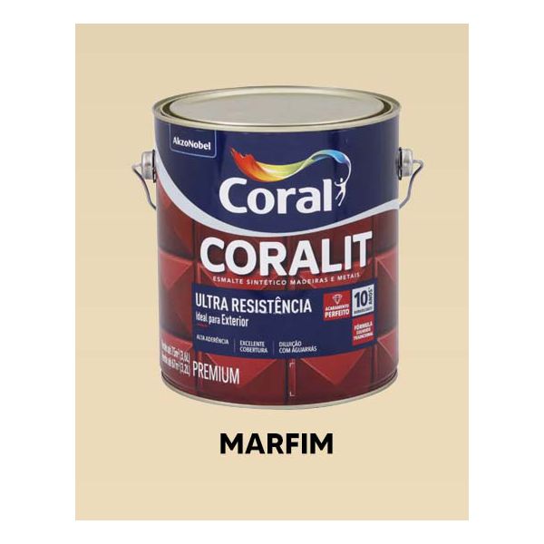 Esmalte Sintético Brilhante Coralit - Marfim