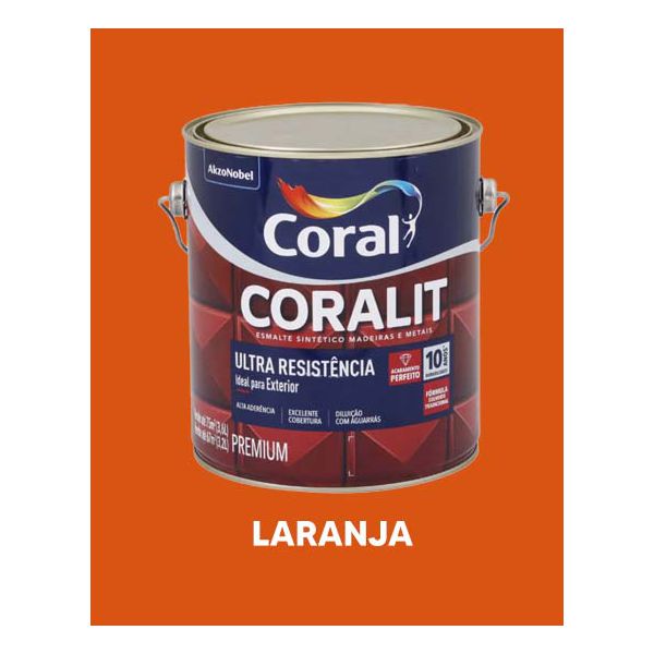 Esmalte Sintético Brilhante Coralit - Laranja