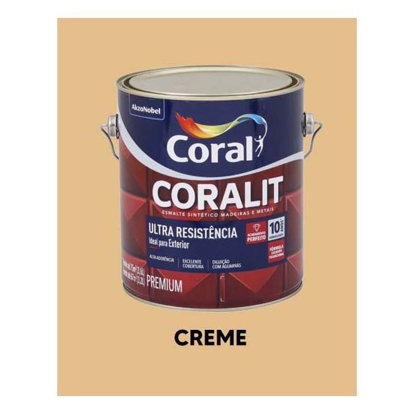 Esmalte Sintético Brilhante Coralit - Creme
