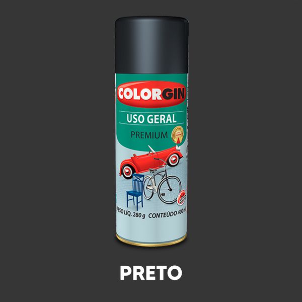 Spray Uso Geral Colorgin - Preto