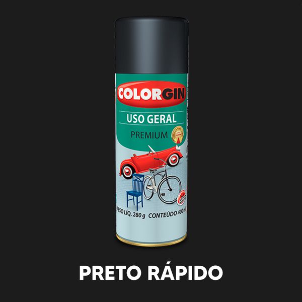 Spray Uso Geral Colorgin - Preto Rápido