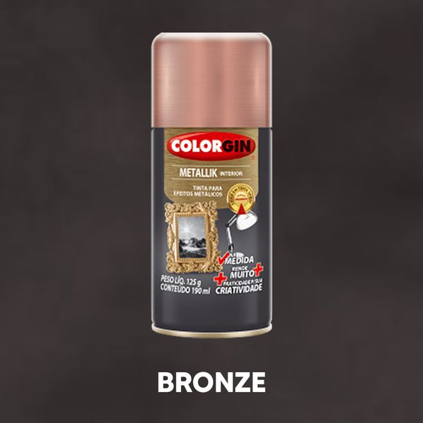 Spray Metallik 190ml Colorgin - Bronze