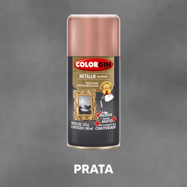 Spray Metallik 190ml Colorgin - Prata