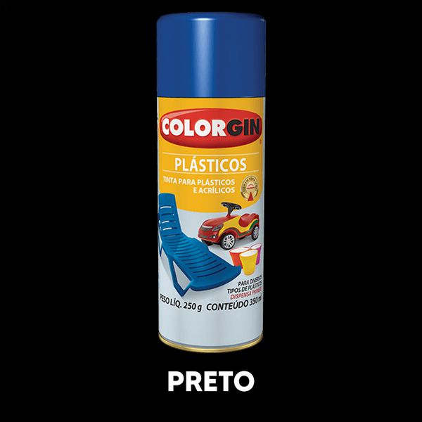Spray Para Plásticos Colorgin - Preto