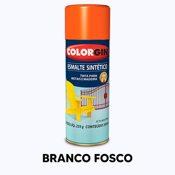 Spray Esmalte Sintético Colorgin - Branco Fosco