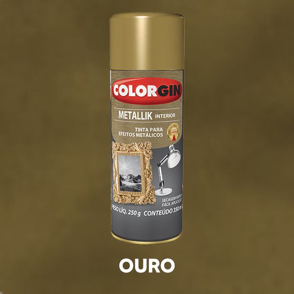 Spray Metallik 350ml Colorgin - Ouro