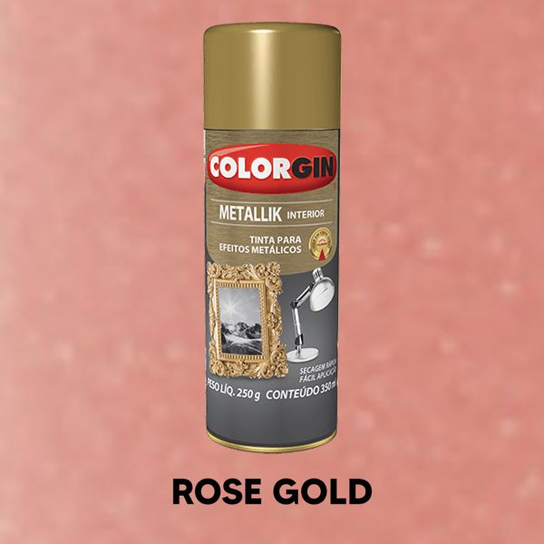 Spray Metallik 350ml Colorgin - Rose Gold