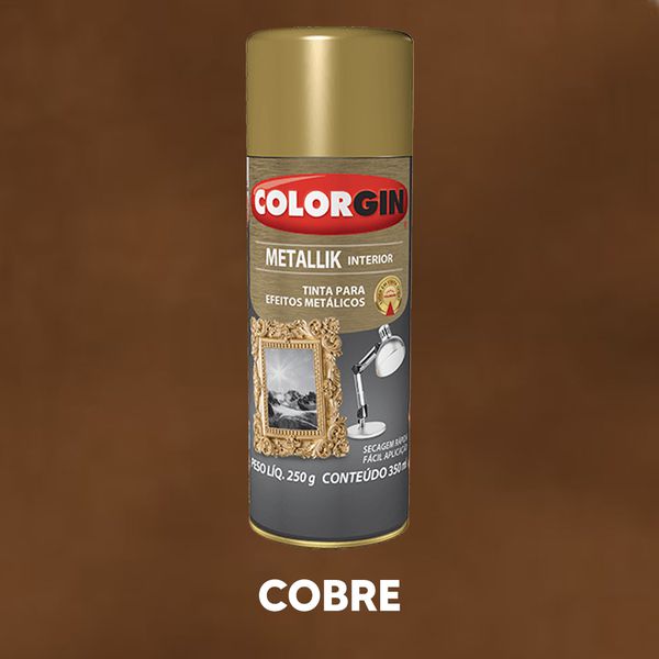 Spray Metallik 350ml Colorgin - Cobre