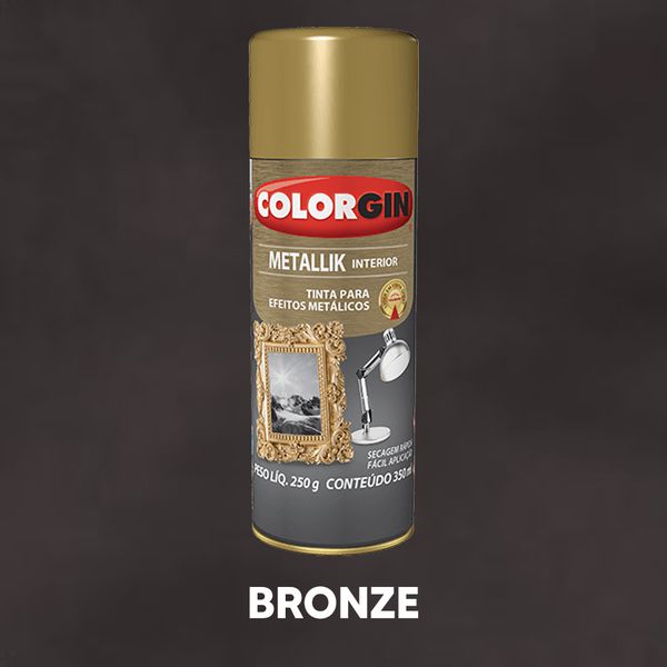 Spray Metallik 350ml Colorgin - Bronze 