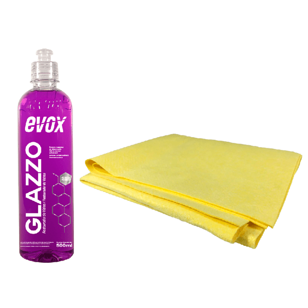 KIT RESTAURADOR DE VIDRO GLAZZO EVOX + FLANELA TECH DRY GLASS