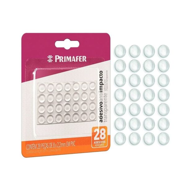 PROTETOR TRANSPARENTE ANTI-IMPACTO COM ADESIVO 28 PÇS - 2141 PRIMAFER