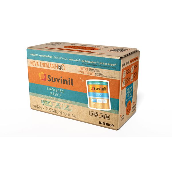 VERNIZ BRILHANTE TRANSPARENTE PROTEÇÃO BÁSICA 3,6L SUVINIL
