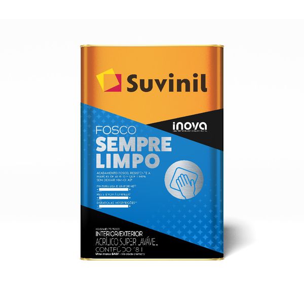 Tinta AcrÍlica 18l Fosco Sempre Limpo Suvinil - Crômio