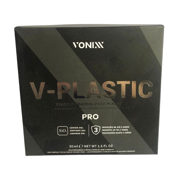 CERAMIC COATING PARA PLÁSTICOS V-PLASTIC PRO 50ML DURA ATÉ 2 ANOS